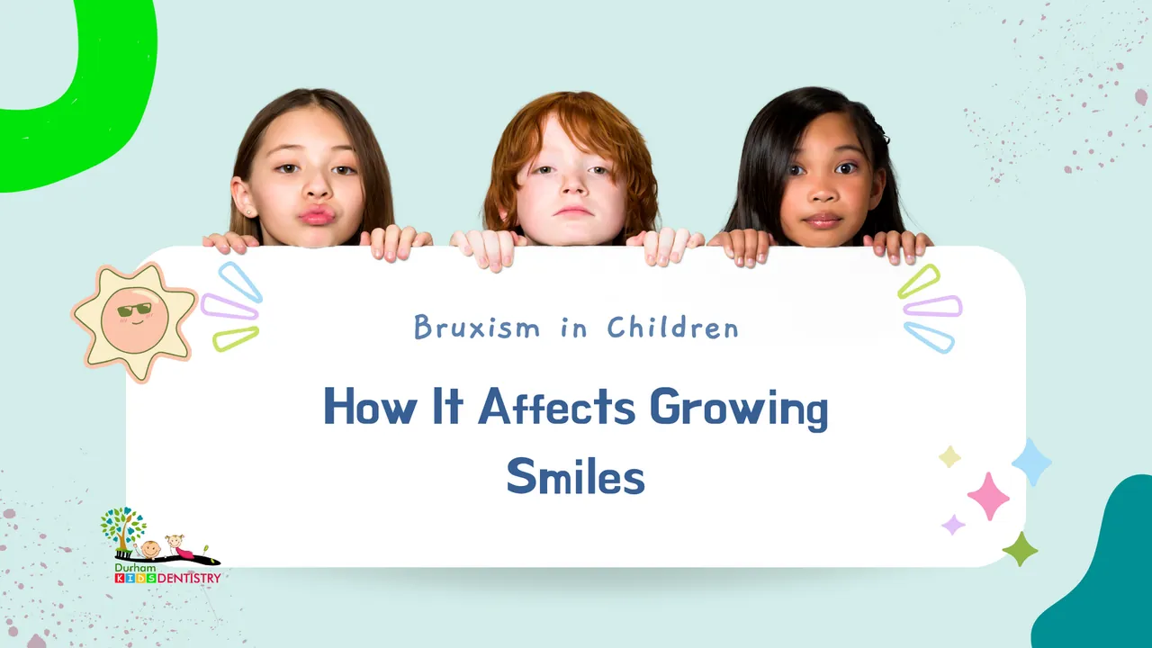 A group of children holding a sign that says `` how it affects growing smiles ''.