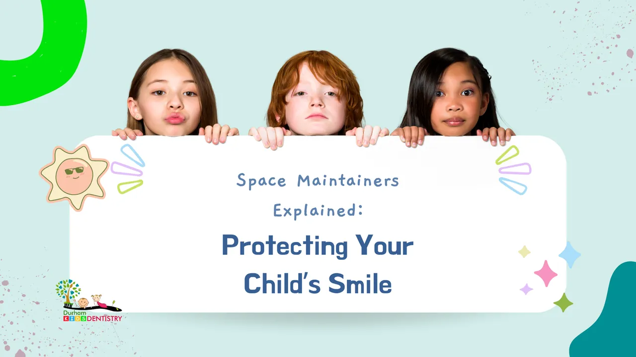 Promotional banner for children’s dental care with smiling kids and the text “Protecting Your Child’s Smile”