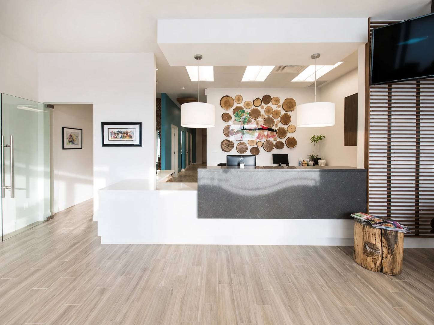 Reception desk wide view
