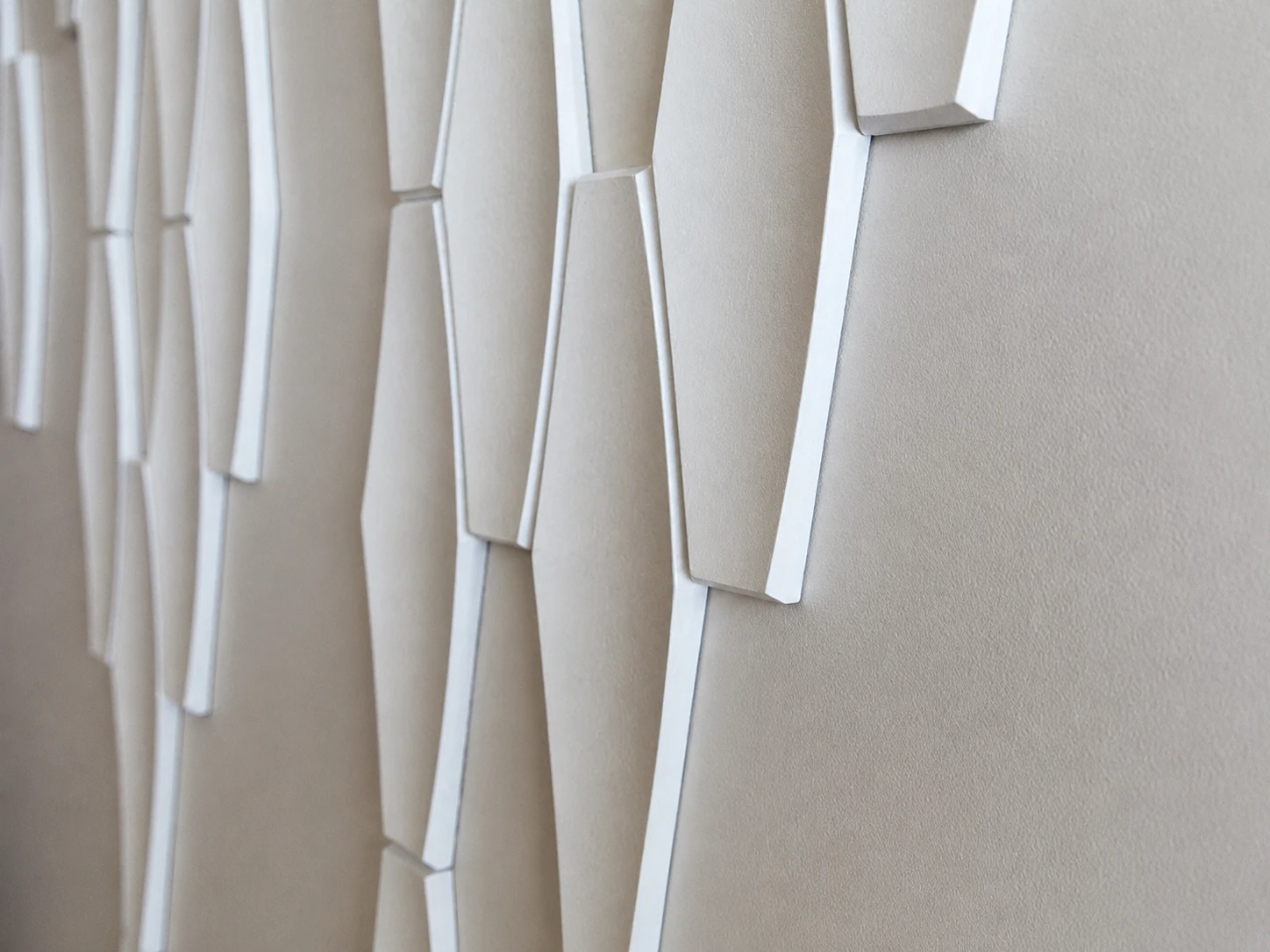 Textural geometric design feature wall